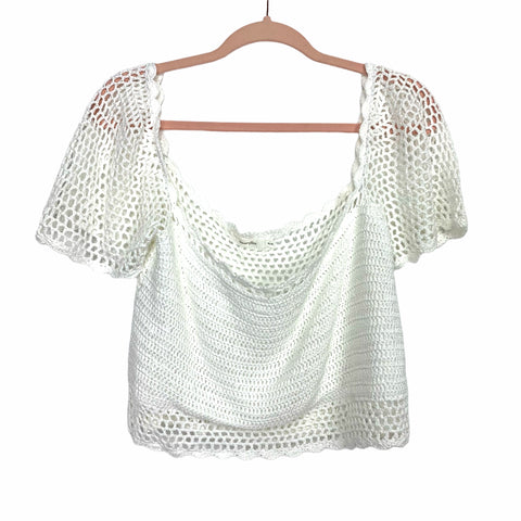 Amaryllis White Crochet Crop Top- Size XL/1X (sold out online)