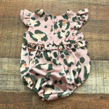 Show Me Your Mumu Mini Satin Animal Print Romper- Size 0-3M