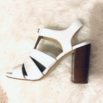 Michael by Michael Kors White Zipper Block Heels (Great condition!)- Size 7.5