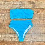 No Brand Aquamarine Blue Padded Bandeau Top- Size XL (we have matching bottoms)