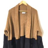 Dress Forum Los Angeles Brown/Black/White Striped Thick Cardigan with Hidden Pockets- Size S/M