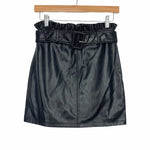 Vici Black Belted Faux Leather Skirt- Size S