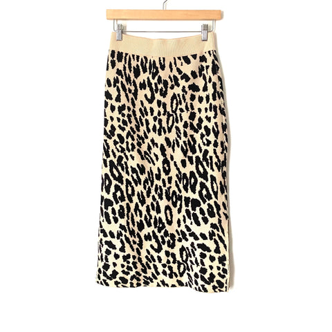 Wishlist Animal Print Side Slit Sweater Skirt- Size M (Julie)