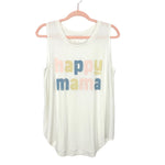 Isabel Maternity Cream/Blue/Pink/Yellow Happy Mama Tank- Size L