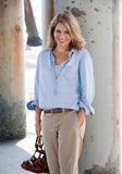 J. Crew Khaki Button Fly Broken-In Boyfriend Distressed Pants- Size 0 (see notes, Inseam 30”)