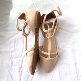 Charlotte Russe Tan Strappy Flats NWT- Size 6