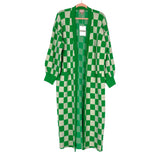 Show Me Your Mumu Green Checker Knit Cardigan NWT- Size L (we have matching pants and top)