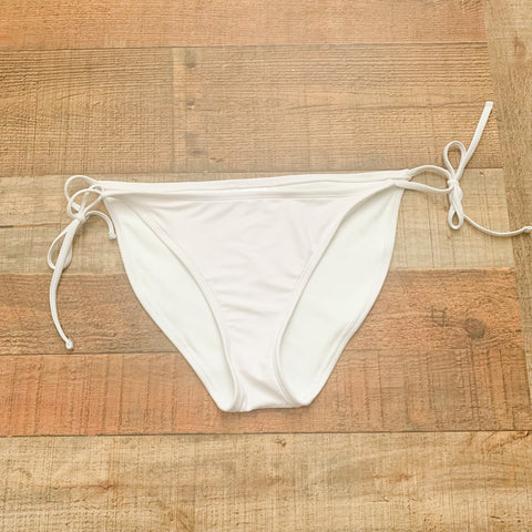 Xhilaration White Side Strap Bikini Bottoms- Size L (Bottoms Only)