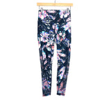 Fabletics Black Floral Print Mesh Bottom High Waisted Leggings- Size ~S (See Notes) (Inseam 22") (We have matching top!)