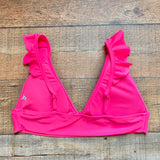 Aerie Hot Pink Ruffle Bikini Top- Size XL (we have matching bottoms, sold out online)