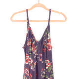 Agnes & Dora Floral Berry V-Neck Wide Leg Cropped Super Soft Jumpsuit NWT- Size XS (0-2)