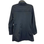 Ciao Milano Black Elastic Waist Roll Tab Sleeve Hidden Hood Jacket- Size S