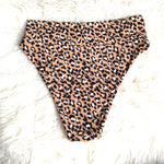 Aerie Leopard High Cut Cheeky Swim Bottoms- Size L (BOTTOMS ONLY)