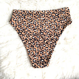 Aerie Leopard High Cut Cheeky Swim Bottoms- Size L (BOTTOMS ONLY)