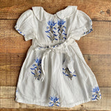 Better Living White Cotton Collared Floral Dress- Size 12M