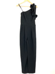 Eliza J Black One Shoulder Ruffle Jumpsuit NWT- Size 0