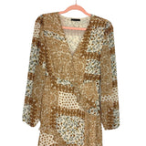 Very J Cream/Printed Sheer Maxi Dress- Size S