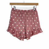 No Brand Pink and White Polka Dot Top and Short Set- Size S