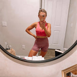 No Brand Maroon Heathered Fitted Workout Short- Size M