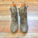 Qupid Grey Block Heel Booties- Size 8