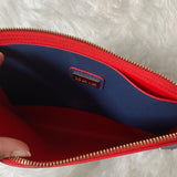 Deux Lux Navy & Red Leather Clutch