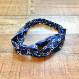 No Brand Navy Logo Twist Headband