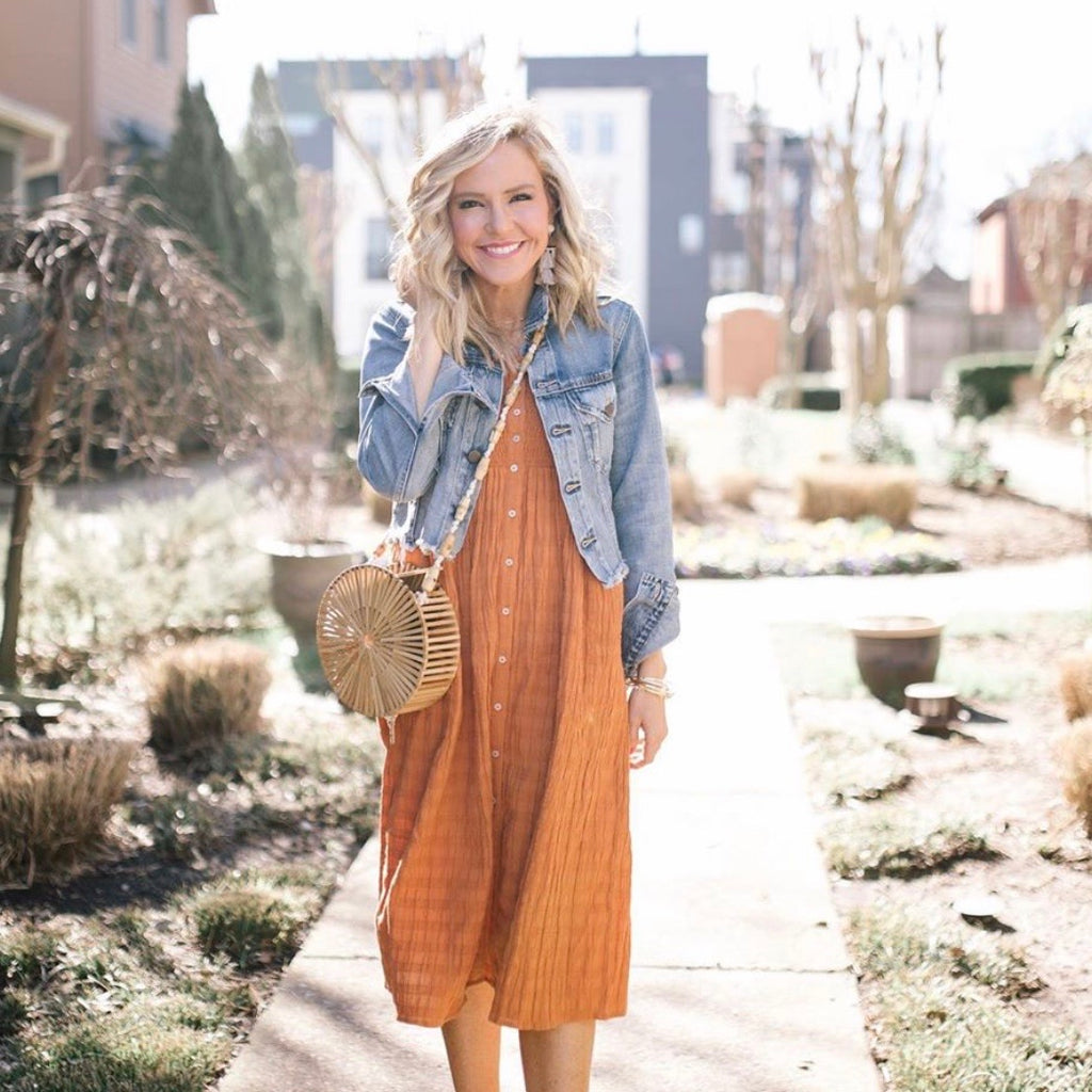 burnt orange smock dress Threadbare Maternity smock dress in burnt orange