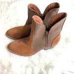American Eagle Brown Booties with Zipper- Size 6