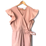 Rachel Parcell Pink Ruffle Sleeve Jumpsuit- Size XL