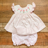 Poppy Kids Co. Smocked Tulip Rosie Dress with Matching Bloomers- Size 2T (see notes)