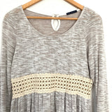Basil Lola Long Sleeve Dress with Crochet Waist- Size S