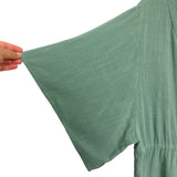 Entro Olive Button Up Drawstring Waist Dress NWT- Size S