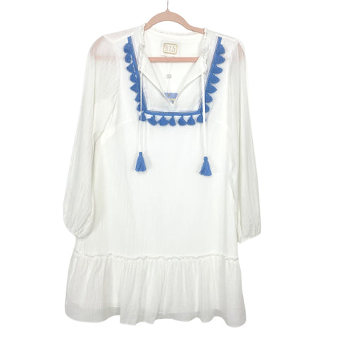 Sail to Sable White Blue Tassel Dress NWT- Size XS