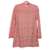 Shein Pink Lace Overlay with Poms Dress- Size S (see notes)