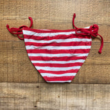 Xhilaration Red and White Striped Side Tie Bikini Bottoms- Size S