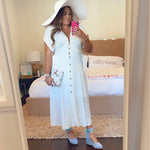 Amaryllis White Front Button Dress NWOT- Size XL