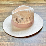 Halogen Light Pink Adjustable Inner Tie Straw Hat-One Size