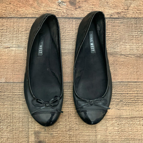 Nine West Black Caceyr Bow Flats- Size 7 (See Notes)