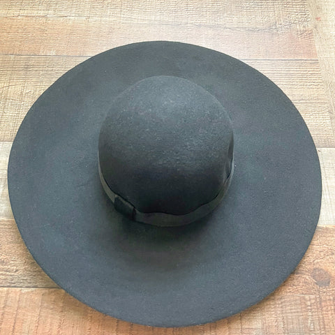 D&Y Black Belted Wool Hat- Size One Size Fits Most