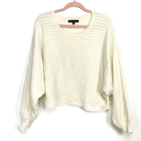 Cotton Candy LA Cream Cropped Dolman Sleeve Sweater- Size M/L (see notes)