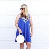 Lilly Pulitzer Blue with White Trim Pima Cotton T-Shirt Dress- Size L (See Notes)