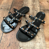 Wild Diva Lounge Black Stud Sandals- Size 7 (LIKE NEW)