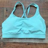 Lululemon Mint Green Padded Strappy Back Sports Bra- Size 8