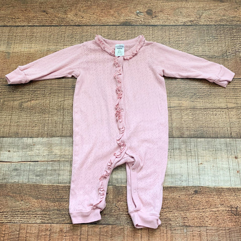 Modern Moments By Gerber Pink Ruffle Jumpsuit- Size 3-6M