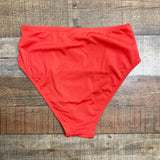 Xhilaration Red Ribbed Button Front High Waist Bikini Bottoms- Size M (sold out online, we have matching top)