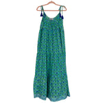 Modern Soul Green Floral Shoulder Tassel Tie Dress NWT- Size ~S/M (see notes)