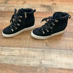 Scoop Black Fuzzy Tongue Side Zip Platform Sneakers- Size 8 (See Notes)