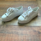 Steve Madden White Perforated Platform Sneakers- Size 7.5
