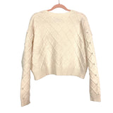 Eloquii Cream Pearl Detail Sweater Cardigan- Size 14/16 (sold out online, we have matching cami and skirt)