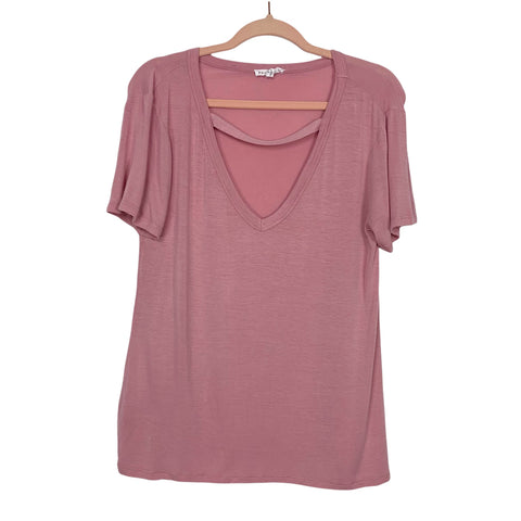 Socialite Pink Front Cutout Top- Size S